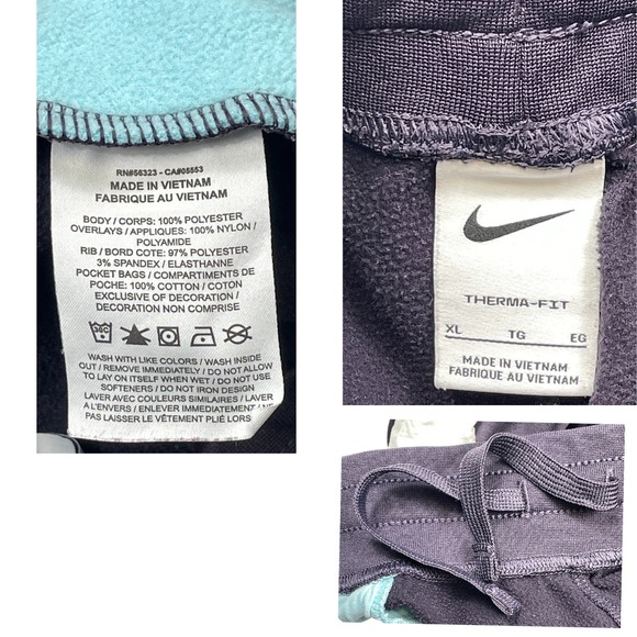 Nike Elite Therma-FIT Kids XL Basketball Training Pants Joggers Navy /Light Blue - Picture 4 of 7
